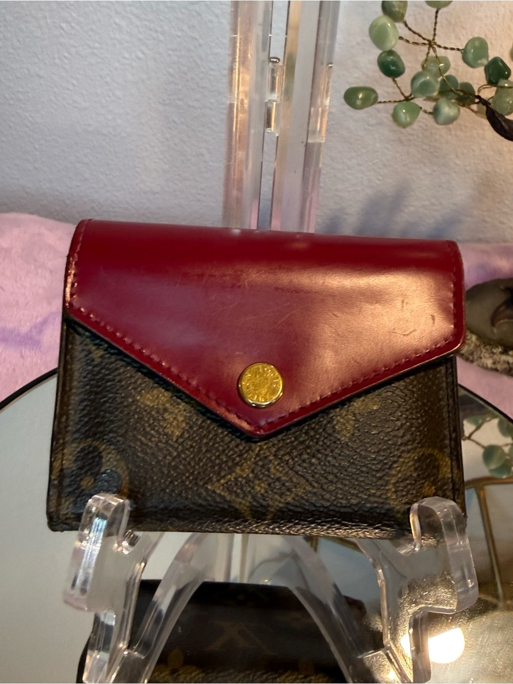 Authentic Louis Vuitton Zoe Tri Fold
Wallet - Monogram Canvas & Fuchsia